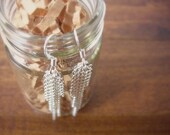 Everyday Long Dangle Earrings // Silver Chain  Earrings // Minimalist Jewerly by OrdinaryMommy on Etsy