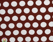 Knit Caffe Brown Dots 1 yard jersey cotton lycra
