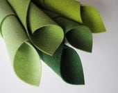 Wool Felt - Five Sheet Felt Set - Shades of Fresh Greens - Felt Stash Builder