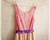 pink lace ivory dress