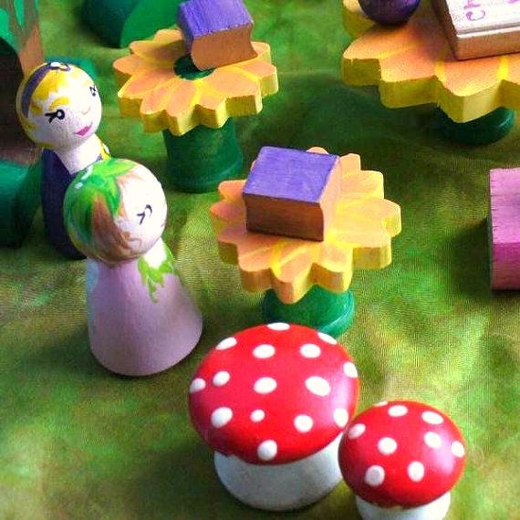 Wooden Fairy Doll, Charm School Playset  - Waldorf toy