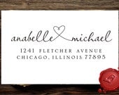 Custom calligraphy personalized  address wood handle mounted rubber stamp - style 9013W