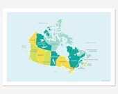 Map of Canada (blues and greens)