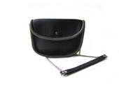 leather shoulder bag wallet black caterpillar chain purse grey piping