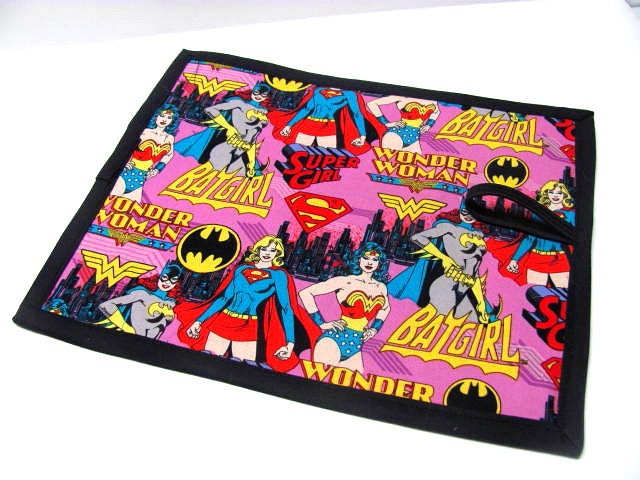 Chalkboard Mat, Placemat, Travel Mat, Art Mat, Children's Activity Mat, Superheros, Ready to Ship