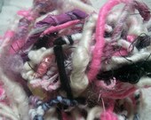 Corespun Party Yarn in Pink, White and Black by KnoxFarmFiber