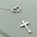 Sterling silver Cross necklace, Modern cross necklace, Y necklace, Lariat necklace, Faith necklace, religious jewelry