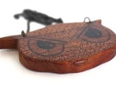 Illustrated Owl Wood Pendant Necklace - Eco Handcrafted