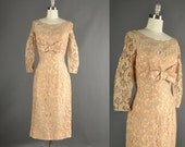 Vintage 1950s Dress - 50s Dress - 1950s lace wedding dress