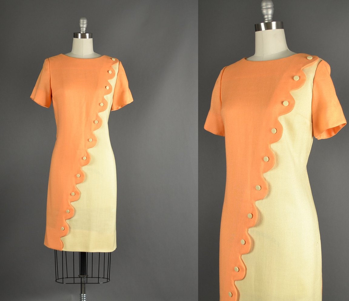 Vintage 1960s Dress / color block shift dress / 60s dress