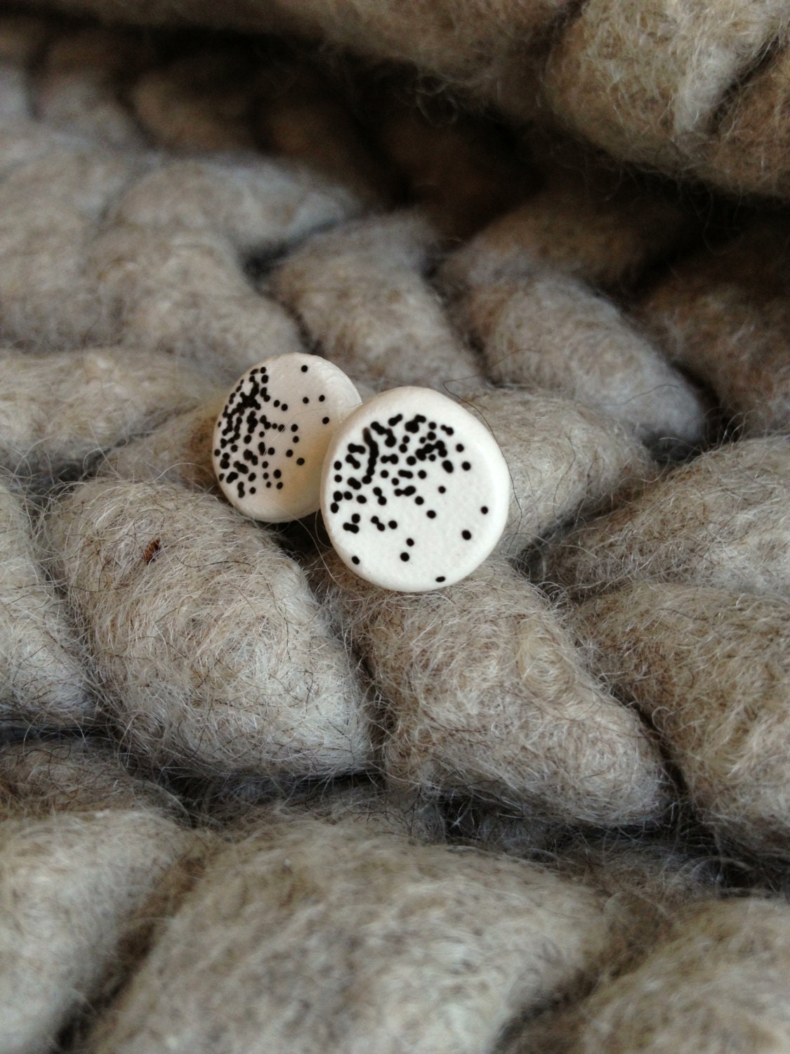 Vanilla- White Ceramic Stud Earrings