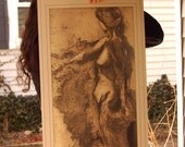 Woman poster of an etching