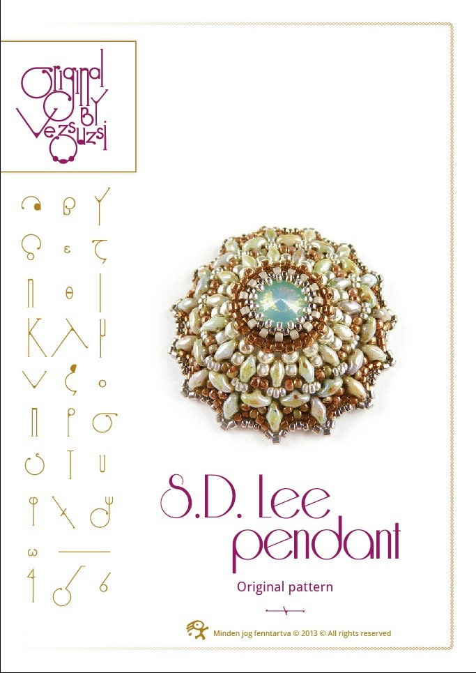 Pendant tutorial / pattern SD. Lee with SD beads..PDF instruction for personal use only