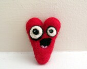 Needle Felted Valentine Heart - OMG It's SO EXCITED