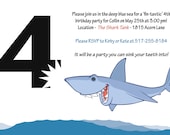 Printable Shark Birthday Party Invitation