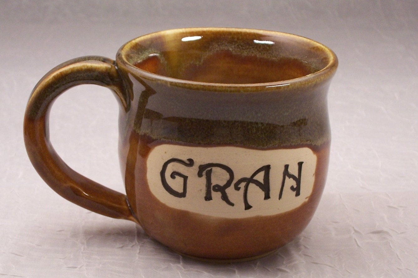 GRAN Coffee Mug Ceramic Coffee Cup Earthy Brown  Handmade Wheel Thrown Stoneware Ceramics   Pottery