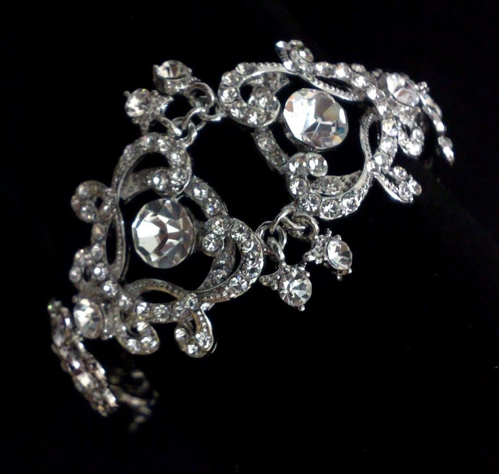 Victorian Bridal Bracelet, Statement Jewelry, Damasks Weddings, YOHANI