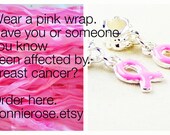Pink Breast Cancer Awareness - Beachy Boho Bracelet, Pink Boho Silk Wrap