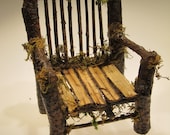 The Nordic Troll Fairy Furniture, ooak handmade chair for fantasy dolls, made in America
