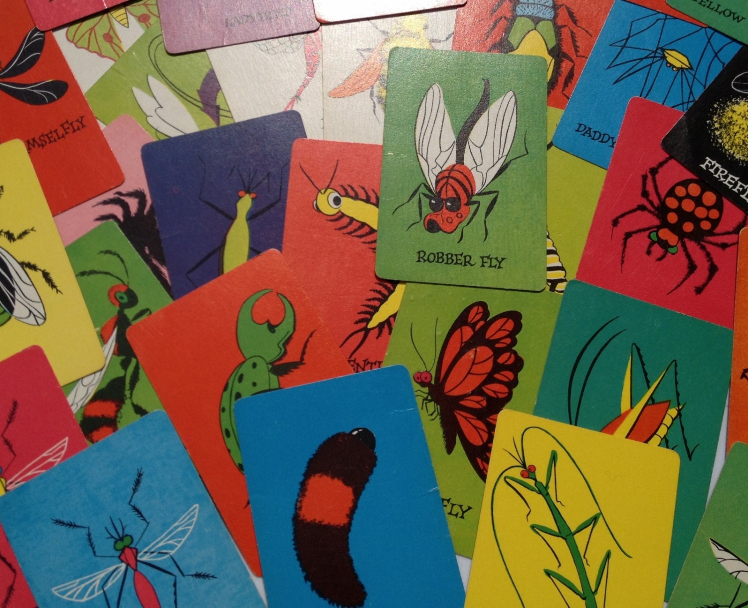 Vintage SKEETER  Playing Cards Game -  Insects Bugs Worms Mosquitoes Colorful Graphics