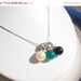 Summer Sale Vintage Sterling Silver Necklace with 3 Charms Emerald, Pearl Onyx