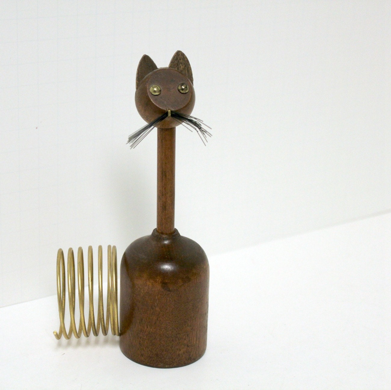 Vintage Cat Pen Letter Holder Desk Set Danish Modern