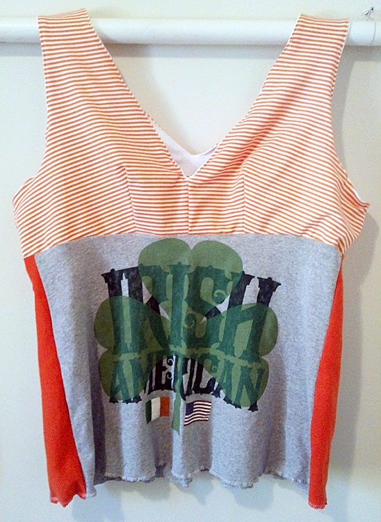 Upcycled Irish womens top PLUS SIZE 20 22 bust 46 48 50
