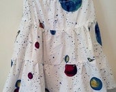 misses upcycled tiered galaxy skirt sz 10