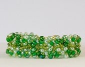 Shamrock Green Pearls and Crystals
