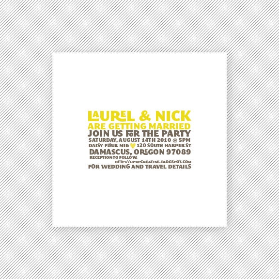 Type III Printable Wedding Invitation - Printing Available