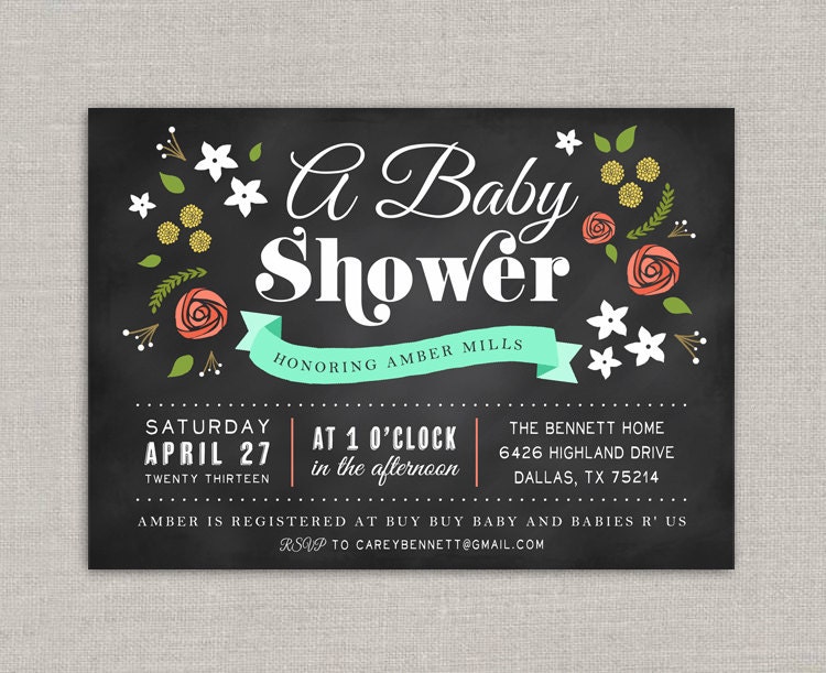 Flower Baby Shower Invitation