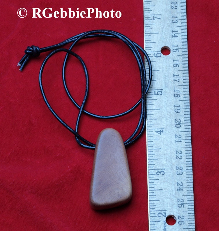 Solid Briar Wood Drop Pendant