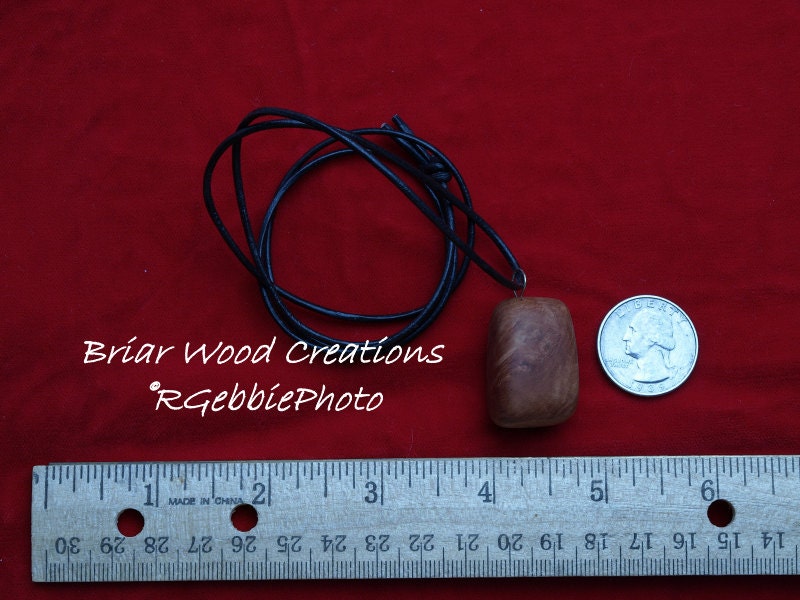 Solid Briar Wood Nugget Pendant
