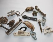 Salvaged Metal Hardware Lot for Artwork or Restoration