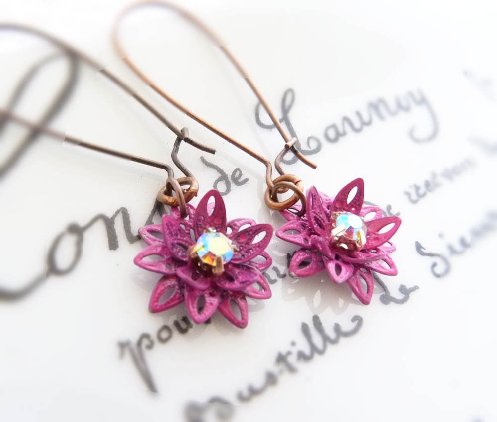 Pink Lotus earrings
