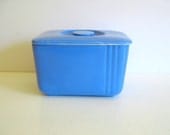Vintage Refrigerator Dish, Westinghouse, Hall China, Art Deco Style, Blue
