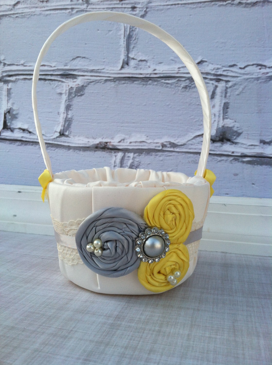 YOU DESIGN / Flower girl basket / rustic / barnyard wedding/ vintage flower girl basket/ custom