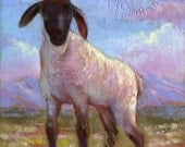 Spring Lamb Suffolk Sheep Country New Baby Lamb Art Print by Patricia Lee Christensen