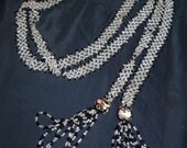 1920s Woven Bead Lariat Flapper Necklace