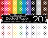 INSTANT DOWNLOAD - Digital Paper Pack - Dotted Rainbow Basics - Personal and Commercial Use
