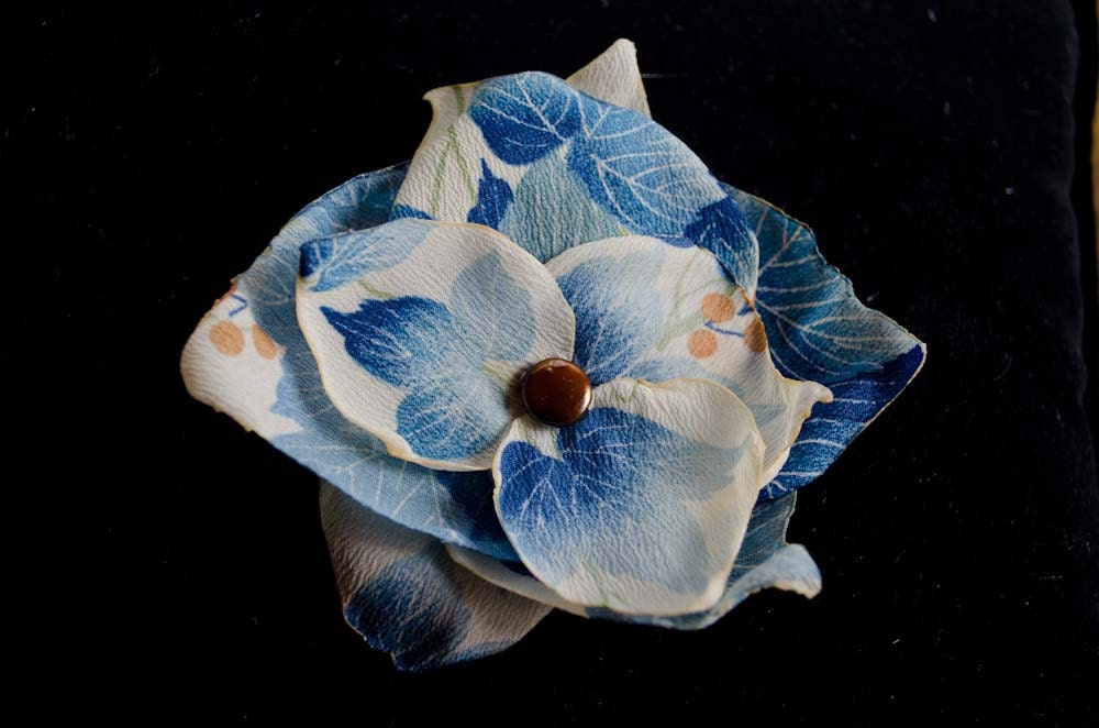 Vintage Blue Fascinator - Floral Comb - Dramatic Handmade Flower - Bridal - Woodland - Flower Girl - Bridesmaid -Something Blue - OOAK