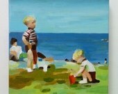 Happy childhood days / original acrylic painting on canvas