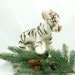 Needle Felted Animal White Tiger Wool Sculpture