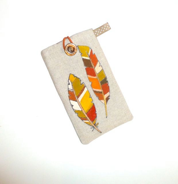 Modern Unique Handmade iPhone 5, 4  case Ipod cover feather art, hand painted one of a kind
