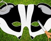 Badger Halloween Mask, Party Mask, Printable PDF