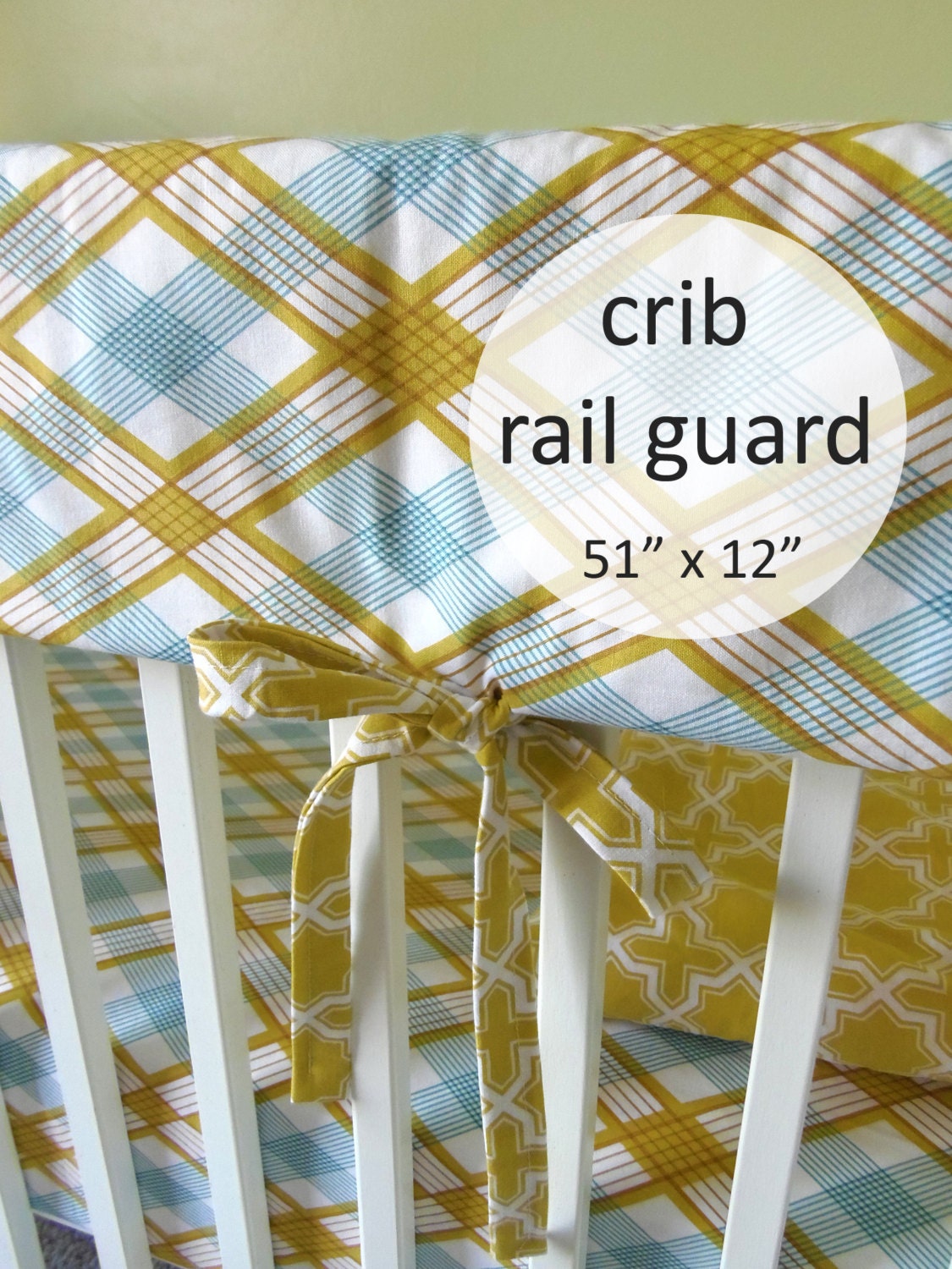 custom crib rail guard (pick your fabrics)