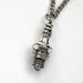 Silver Spark Plug Necklace in Solid White Bronze with Sterling Overlay Spark Plug Pendant