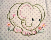 Elephant Embroidered Bib with Velcro Closure for Babies and Toddlers