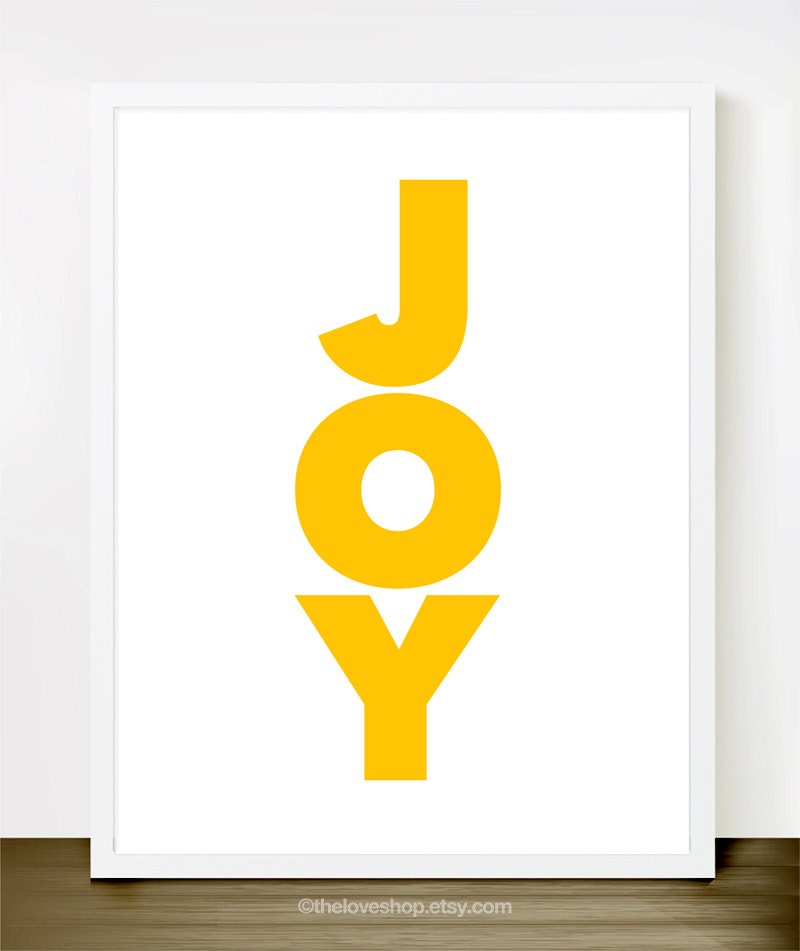 Joy - 8x10 inch on A4 Print (in Happy Yellow and White)