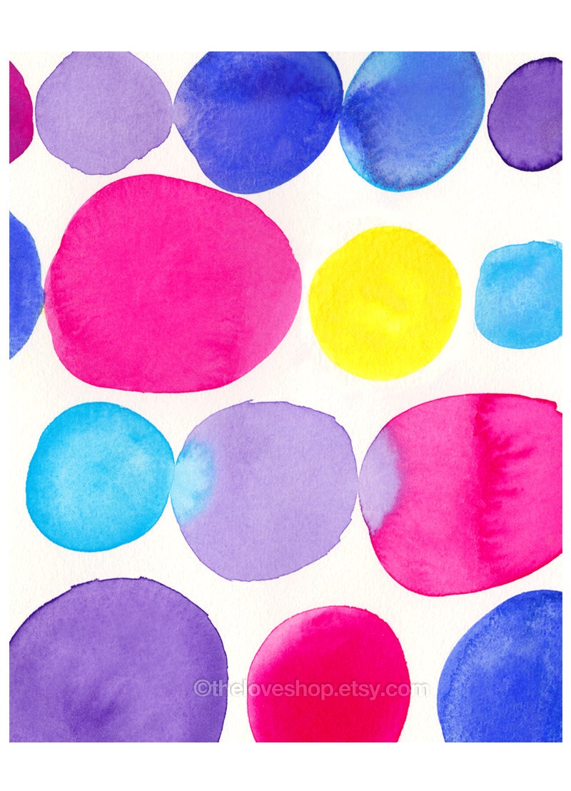 LIMITED EDITION / Dots No.1 - 8x10 inch on A4 Deluxe Art print featuring watercolor dots